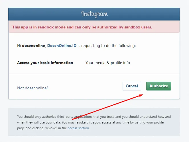 4 Authorize instagram Authorize instagram