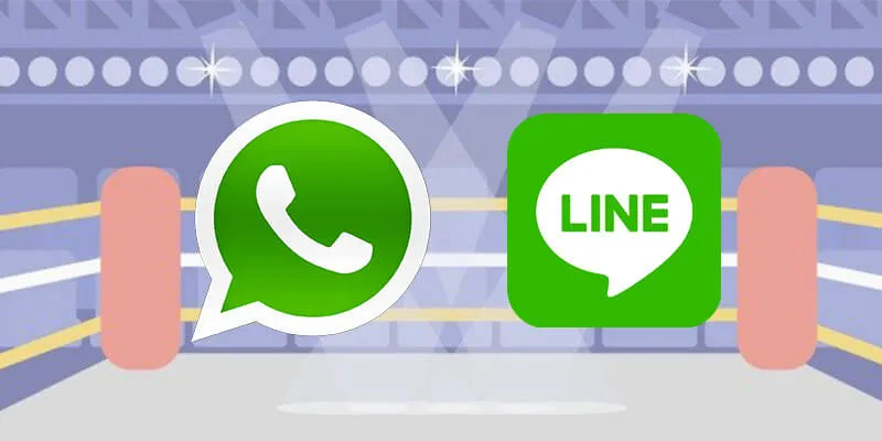 Menggunakan Line dan WhatsApp