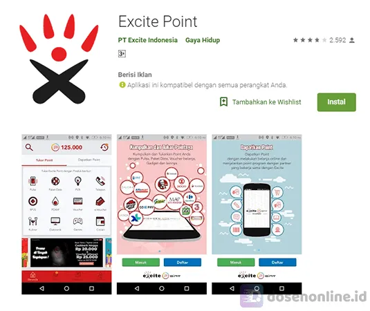 Aplikasi Penghasil Pulsa Excite Points