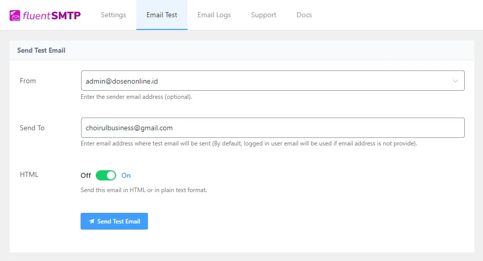 Email Test SMTP Email Test SMTP