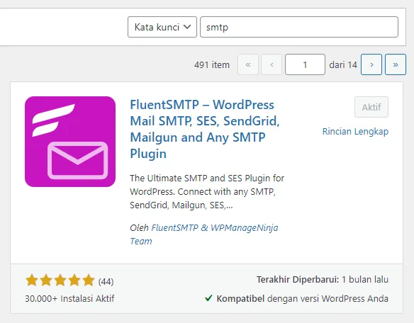 Install Plugin Fluent SMTP Install Plugin Fluent SMTP