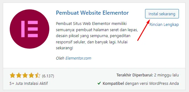 Install Plugin Elementor 1 Install Plugin Elementor