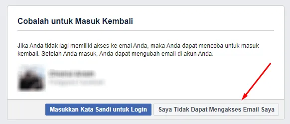 tidak punya akses ke akun fb