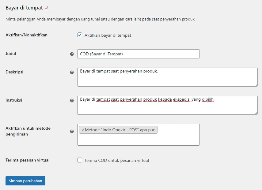 Cara Mengaktifkan COD di WooCommerce