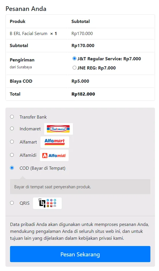 Hasil COD WooCommerce Hasil COD WooCommerce