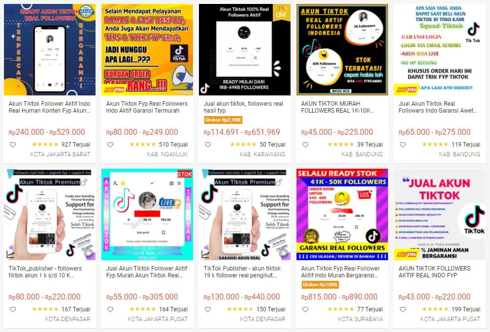 Jual Beli Akun TikTok