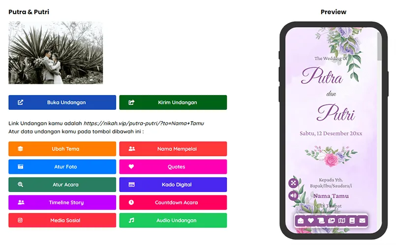 Edit Undangan di Nikah.VIP